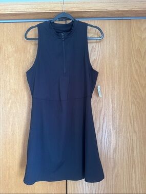 Old Navy Black Sleeveless Midi Dress with Front Zip